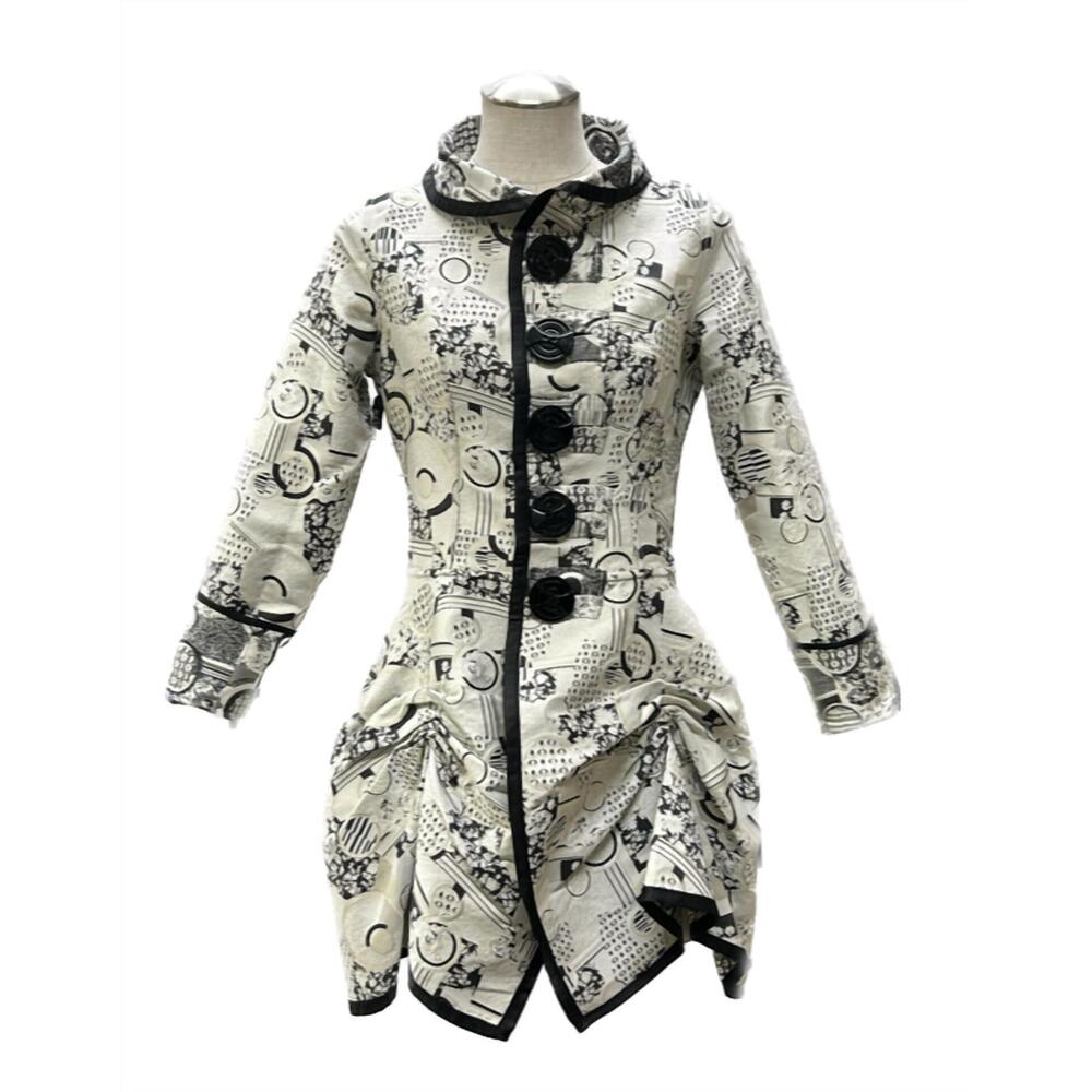 NEW AN REN button down dress coat in ivory